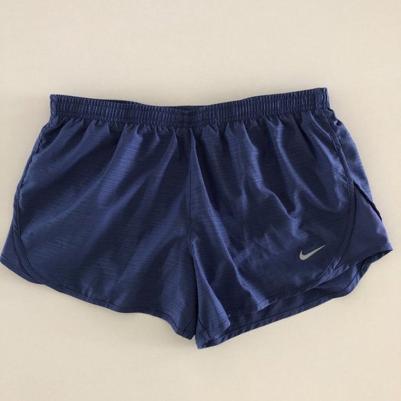 Nike Dri-Fit Print Pattern Running Shorts w/ Liner + Drawstring Waist Blue Sz M - Picture 2 of 10